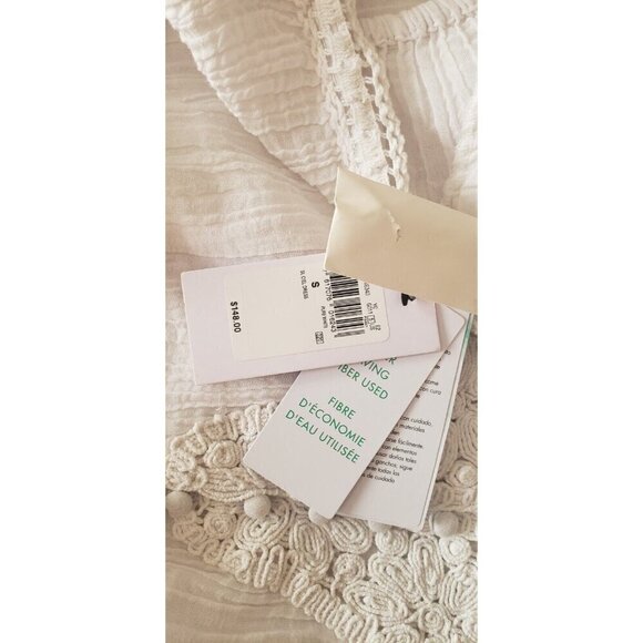 NWT $ 148 GUESS CIEL WHITE CROCHET-TRIM A-LINE DRESS SZ SMALL - Picture 8 of 9